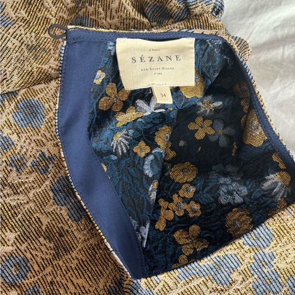 Sézane Floral Crew Neck Puff Sleeve Blouse - Picture 3 of 4